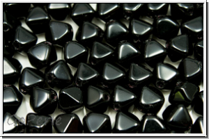 b�hm. Glasperle, Bicone, 6mm, black, op., 30 Stk.