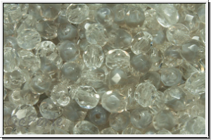 B�hm. Glasschliffperle, PRECIOSA, feuerpol., 4mm, crystal, trans., grey ombriert, 50 Stk.