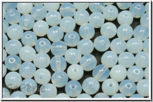 b�hm. Glasperle, rund, 6mm, white, opal, 25 Stk.