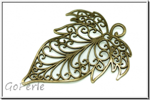 Anh�nger "Filigranes Blatt" (Statement), 71x55x3mm, antikmessingfb., Metall, 1 Stk.
