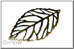 Anh�nger "Herz Stamping" (Statement), 54x32x0,3mm, antikmessingfb., Eisen, 1 Stk.