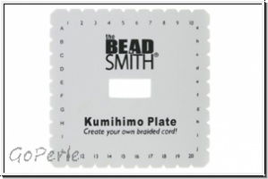 Kumihimo-Scheibe, quadratisch, gro�, d�nn, 40 Schlitze, 1 Stk.