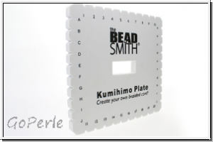 Kumihimo-Scheibe, quadratisch, gro�, d�nn, 40 Schlitze, 1 Stk.