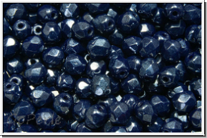 B�hm. Glasschliffperle, feuerpol., 4mm, lapis, op., luster, 50 Stk.