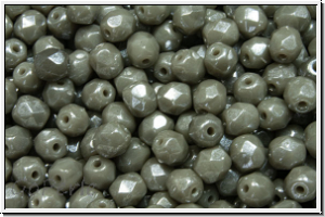 B�hm. Glasschliffperle, feuerpol., 4mm, anthrazit, op., luster, 50 Stk.