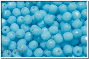 B�hm. Glasschliffperle, feuerpol., 4mm, aqua, lt., op., 50 Stk.