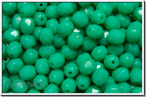 B�hm. Glasschliffperle, feuerpol., 4mm, turquoise, op., 50 Stk.