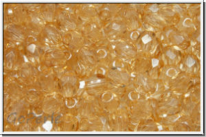 B�hm. Glasschliffperle, feuerpol., 4mm, crystal, trans., champagne luster, 50 Stk.