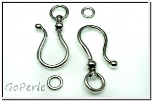 Haken/�se-Verschluss "Jumbo", 37x18mm, antiksilberfb., Tibetsilber, 1 Stk.