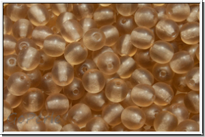 b�hm. Glasperle, rund, 4mm, topaz, lt. sm., trans., matte, 50 Stk.