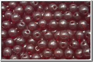 b�hm. Glasperle, rund, 4mm, garnet, lt., trans., 50 Stk.