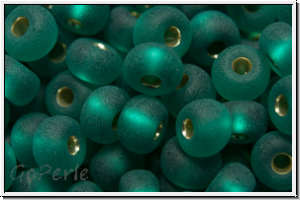 b�hm. Rocailles, 05/0, teal, trans., silver-ld., matte, 10g