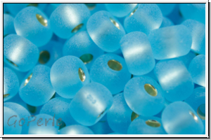 b�hm. Rocailles, 05/0, aquamarine, trans., silver-ld., matte, 10g