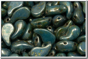 ZoliDuo�-Beads, 5x8mm, left, blue, baby, op., bronze shade, 25 Stk.