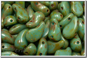 ZoliDuo�-Beads, 5x8mm, left, blue, baby, op., picasso, 25 Stk.