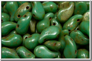 ZoliDuo�-Beads, 5x8mm, left, turquoise, op., picasso, 25 Stk.