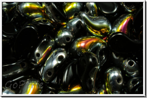 ZoliDuo�-Beads, 5x8mm, left, black, op., half marea, 25 Stk.