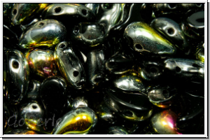 ZoliDuo�-Beads, 5x8mm, right, black, op., half marea, 25 Stk.