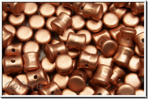 Diabolo-Beads, 5x5mm, copper, met., satin, 25 Stk.