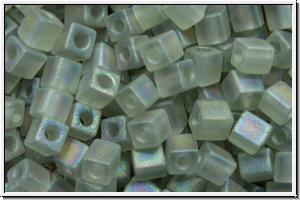 SB-03-2412fr, MIYUKI Squares, 3mm, taupe, trans., matte, AB, 10g