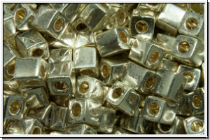 SB-03-1051, MIYUKI Squares, 3mm, silver, galv., met., 10g