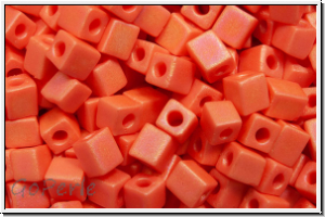 SB-03-0406fr, MIYUKI Squares, 3mm, orange, op., matte, AB, 10g