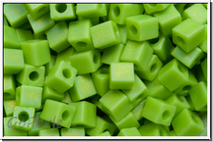 SB-03-0416fr, MIYUKI Squares, 3mm, green, lime, op., matte, AB, 10g