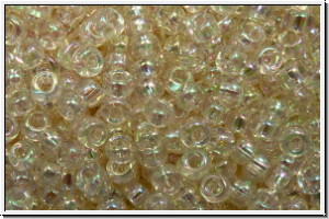 RR-11-2442, MIYUKI Rocailles, 11/0, blue, ivory, trans., gold luster, 10g