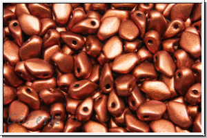 Gekko�-Beads, 3x5mm, copper, dk., met., satin, 50 Stk.