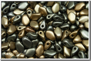 Gekko�-Beads, 3x5mm, zink, met., satin, iris., 50 Stk.