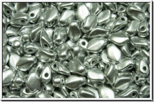 Gekko�-Beads, 3x5mm, silver, met., satin, 50 Stk.