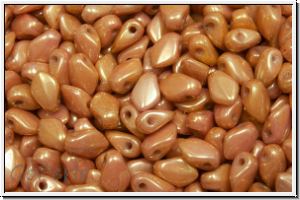 Gekko�-Beads, 3x5mm, white, op., peach marbled, 50 Stk.