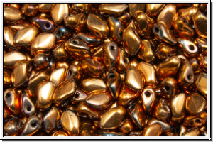 Gekko�-Beads, 3x5mm, black, op., full capri gold, 50 Stk.