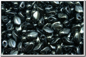 Gekko�-Beads, 3x5mm, black, op., shimmer, 50 Stk.