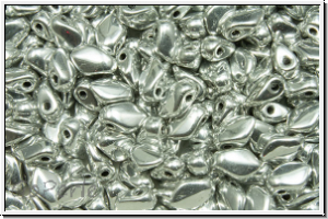 Gekko�-Beads, 3x5mm, black, op., full silver, 50 Stk.