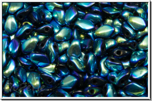 Gekko�-Beads, 3x5mm, black, op., full AB, 50 Stk.