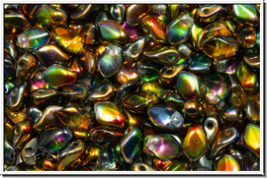 Gekko�-Beads, 3x5mm, crystal, trans., magic copper, 50 Stk.