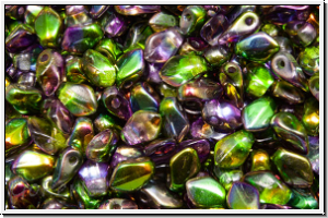 Gekko�-Beads, 3x5mm, crystal, trans., magic orchid, 50 Stk.