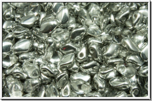 Gekko�-Beads, 3x5mm, crystal, trans., half silver, 50 Stk.