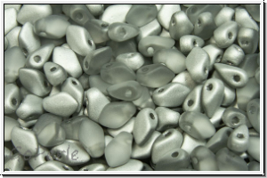 Gekko�-Beads, 3x5mm, crystal, trans., half silver, matte, 50 Stk.