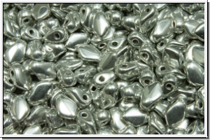 Gekko�-Beads, 3x5mm, crystal, trans., full silver, 50 Stk.