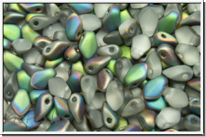 Gekko�-Beads, 3x5mm, crystal, trans., half vitrail, matte, 50 Stk.