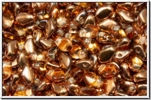 Gekko�-Beads, 3x5mm, crystal, trans., half capri gold, 50 Stk.