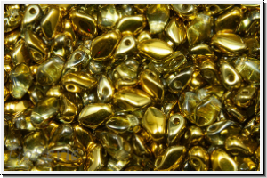 Gekko�-Beads, 3x5mm, crystal, trans., half brass, 50 Stk.