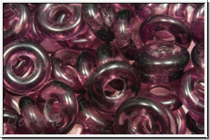 Glasring, 10x3,2mm, amethyst, trans., 10 Stk.