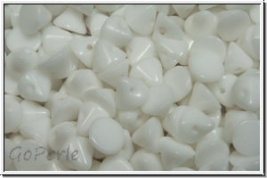 Button�-Beads, 4mm, white, op., 50 Stk.