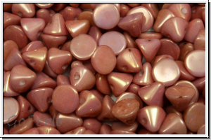 Button�-Beads, 4mm, white, op., peach marbled, 50 Stk.