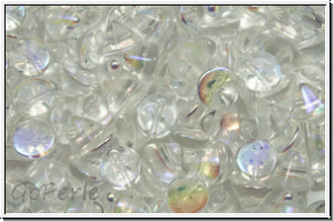 Button�-Beads, 4mm, crystal, trans., AB, 50 Stk.