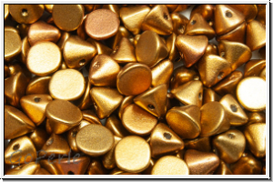 Button�-Beads, 4mm, bronze, met., satin, iris., 50 Stk.