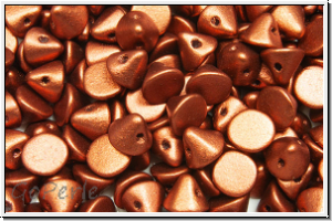 Button�-Beads, 4mm, copper, dk., met., satin, 50 Stk.